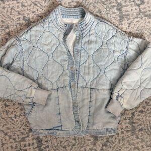 Blank NYC Light Blue Quilted Jean Jacket